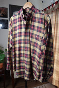 Orvis Mens Large Plaid Check Flannel Cotton Merino Wool Luxury