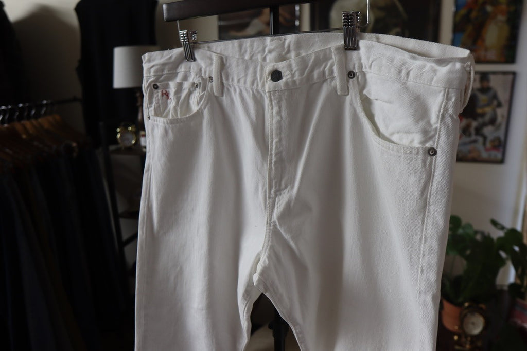 Polo Ralph Lauren 867 Men's 5 Pocket White Denim Jeans Size 40X32