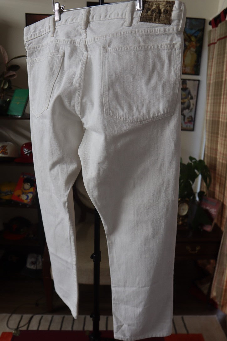 Polo Ralph Lauren 867 Men's 5 Pocket White Denim Jeans Size 40X32