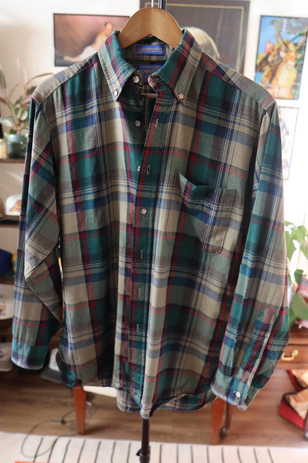 Pendleton 100% Virgin Wool Button Up Shirt Size Medium