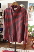 Denim & Supply Ralph Lauren Shirt Mens Oxford Cotton Red Plaid Shirt Large