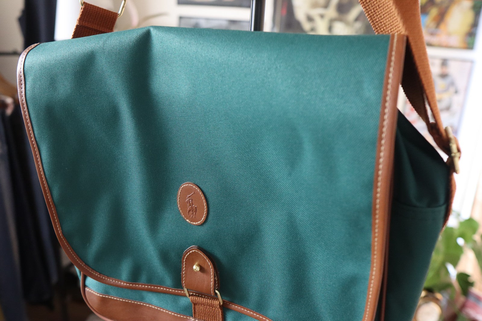 Polo Ralph Lauren Fragrances Shoulder Bag Green Canvas