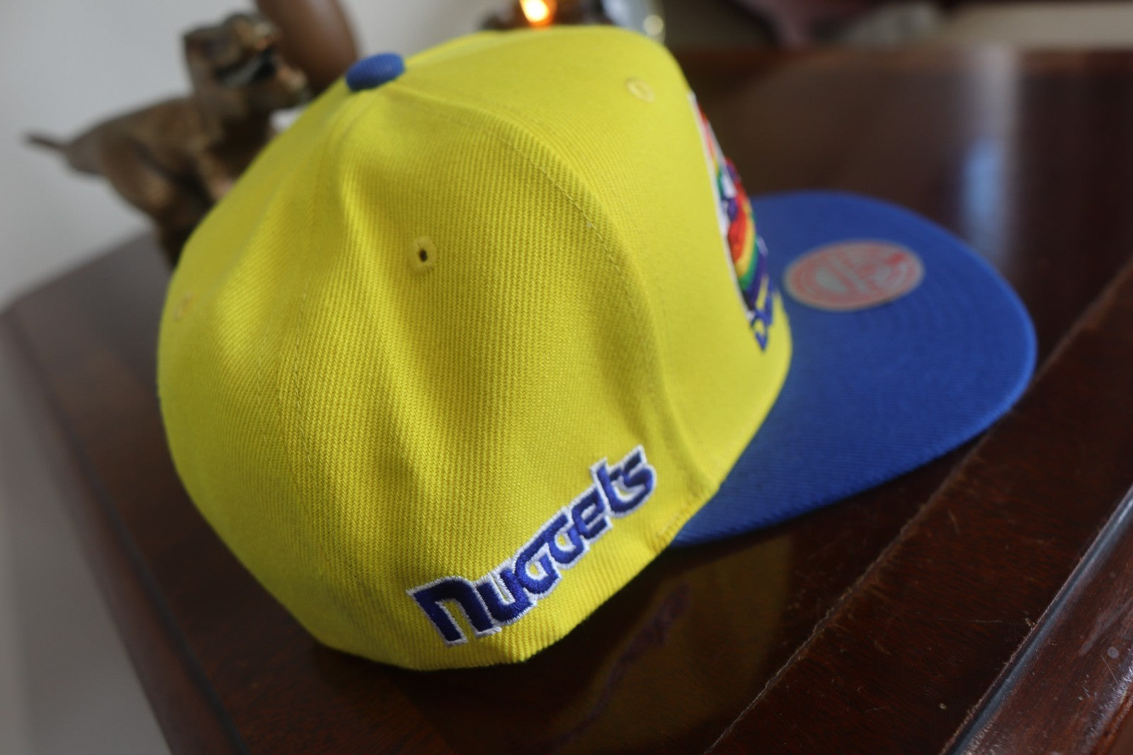 DENVER NUGGETS NBA MITCHELL & NESS BASIC GOLD/BLUE OSFM SNAPBACK HAT/CAP