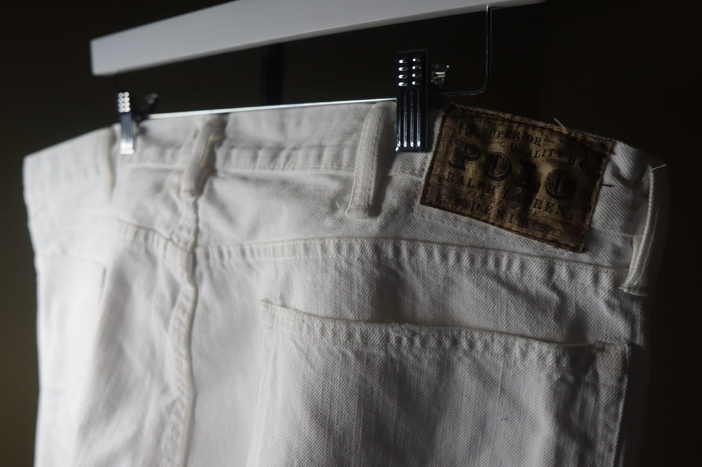 Polo Ralph Lauren Men's Size 40 X 32 White Varick Slim Straight Denim Jeans