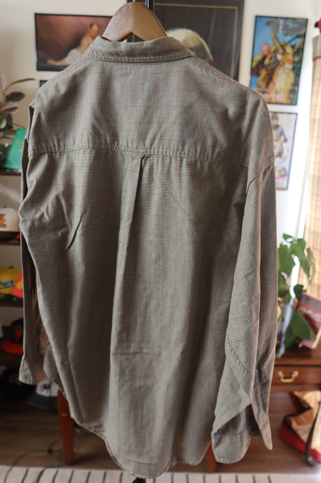 Vintage Chaps Ralph Lauren Mens Plaid Button Up Shirt Size XL Embroidered Crown