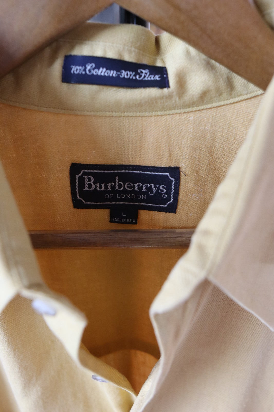 Burberry Of London Mens Short Sleeve Shirt Cotton/Flax Made in the US