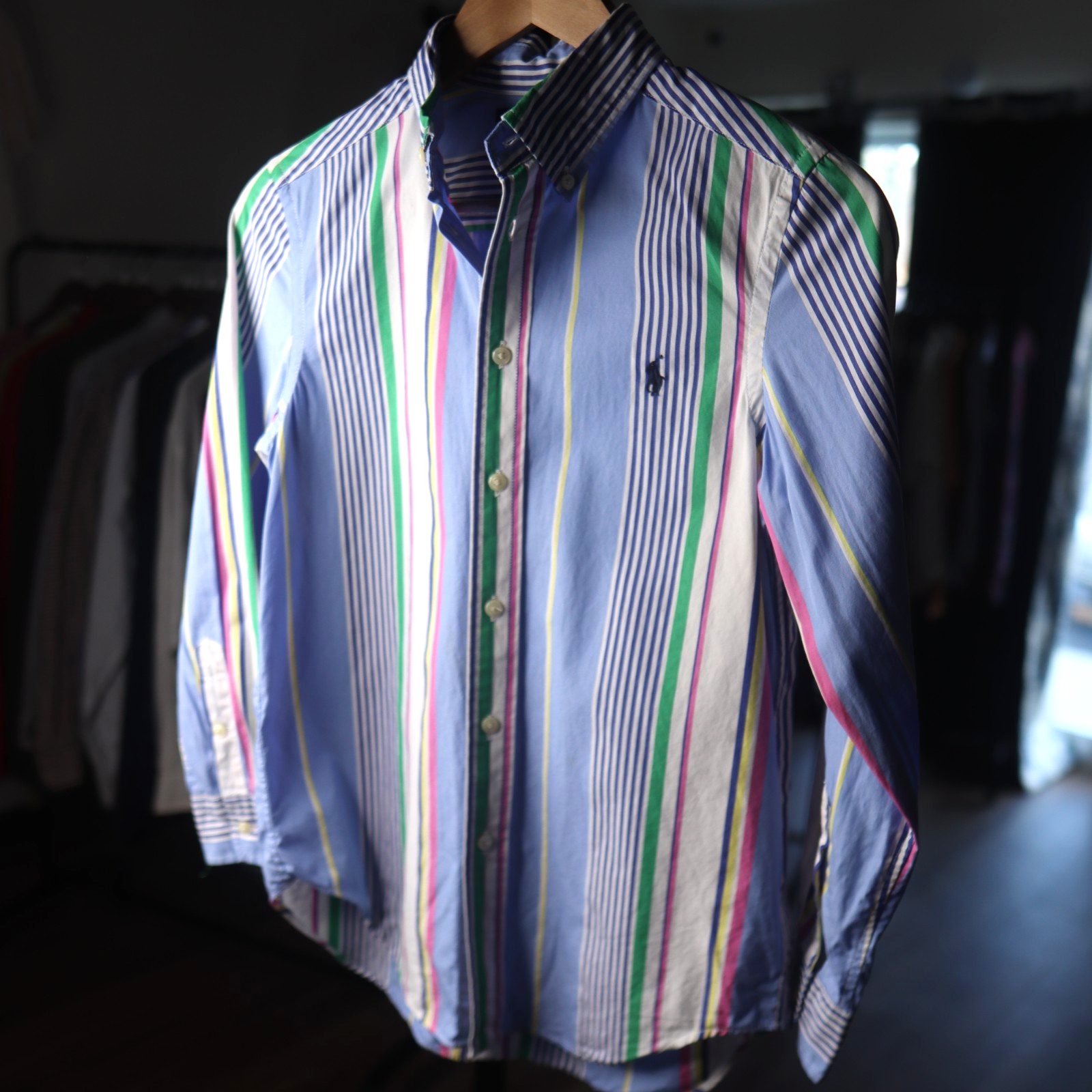 Ralph Lauren Boys Size M Striped Multicolored Long Sleeve Button Down