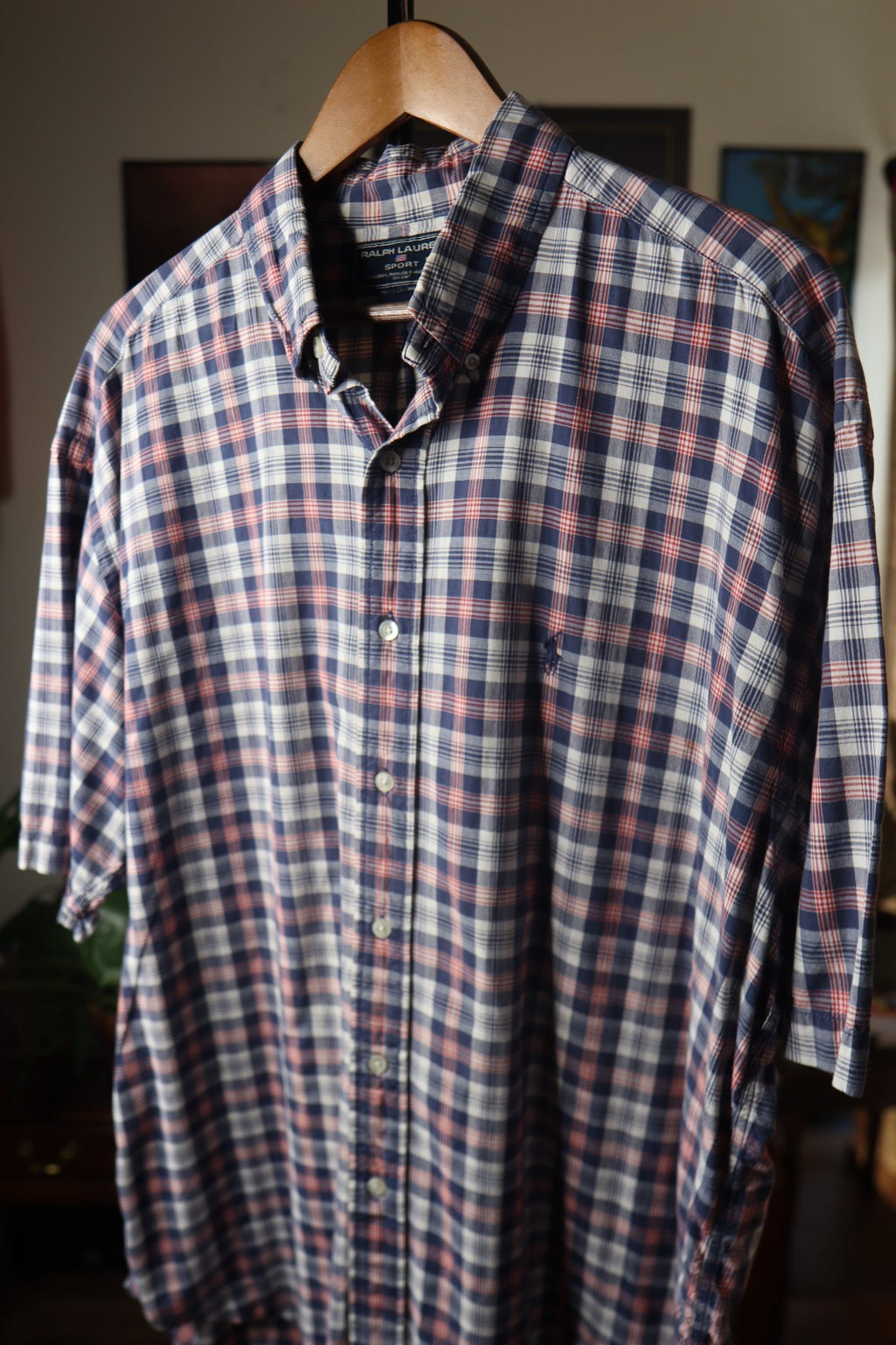 Vintage Ralph Lauren Polo Sport Plaid Button Down Mens XL