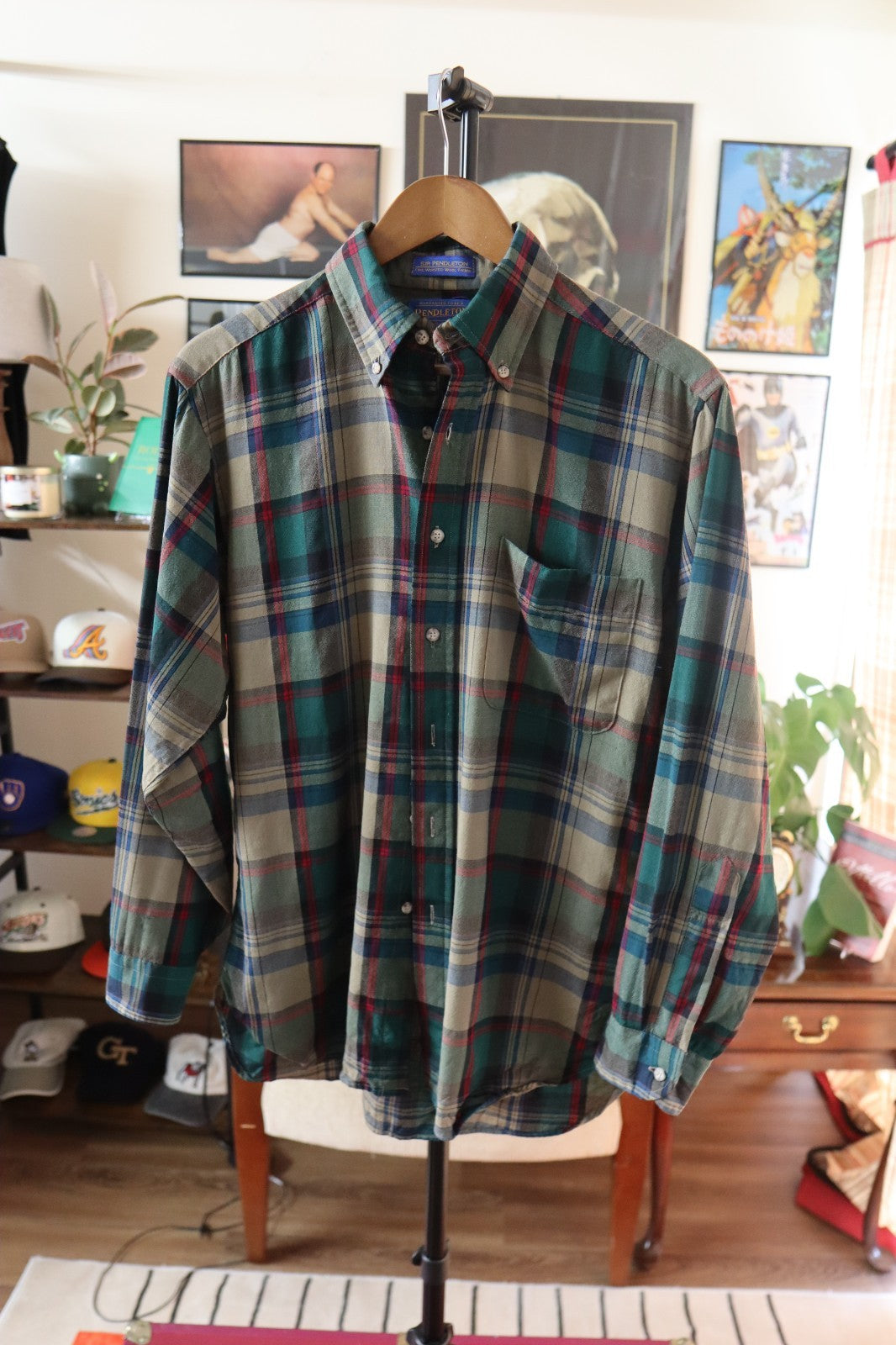 Pendleton 100% Virgin Wool Button Up Shirt Size Medium