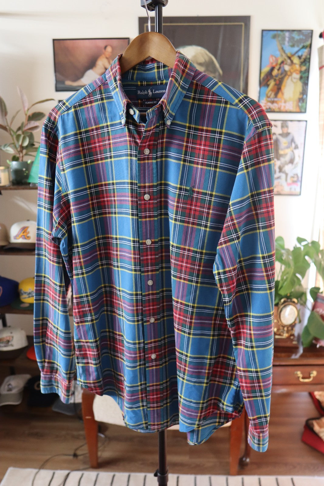 Vintage Ralph Lauren Bright Plaid Heavy Plaid Shirt Medium