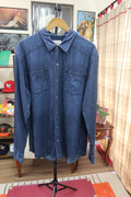True Religion Men's Denim Long Sleeve Button Up Shirt Size XXL