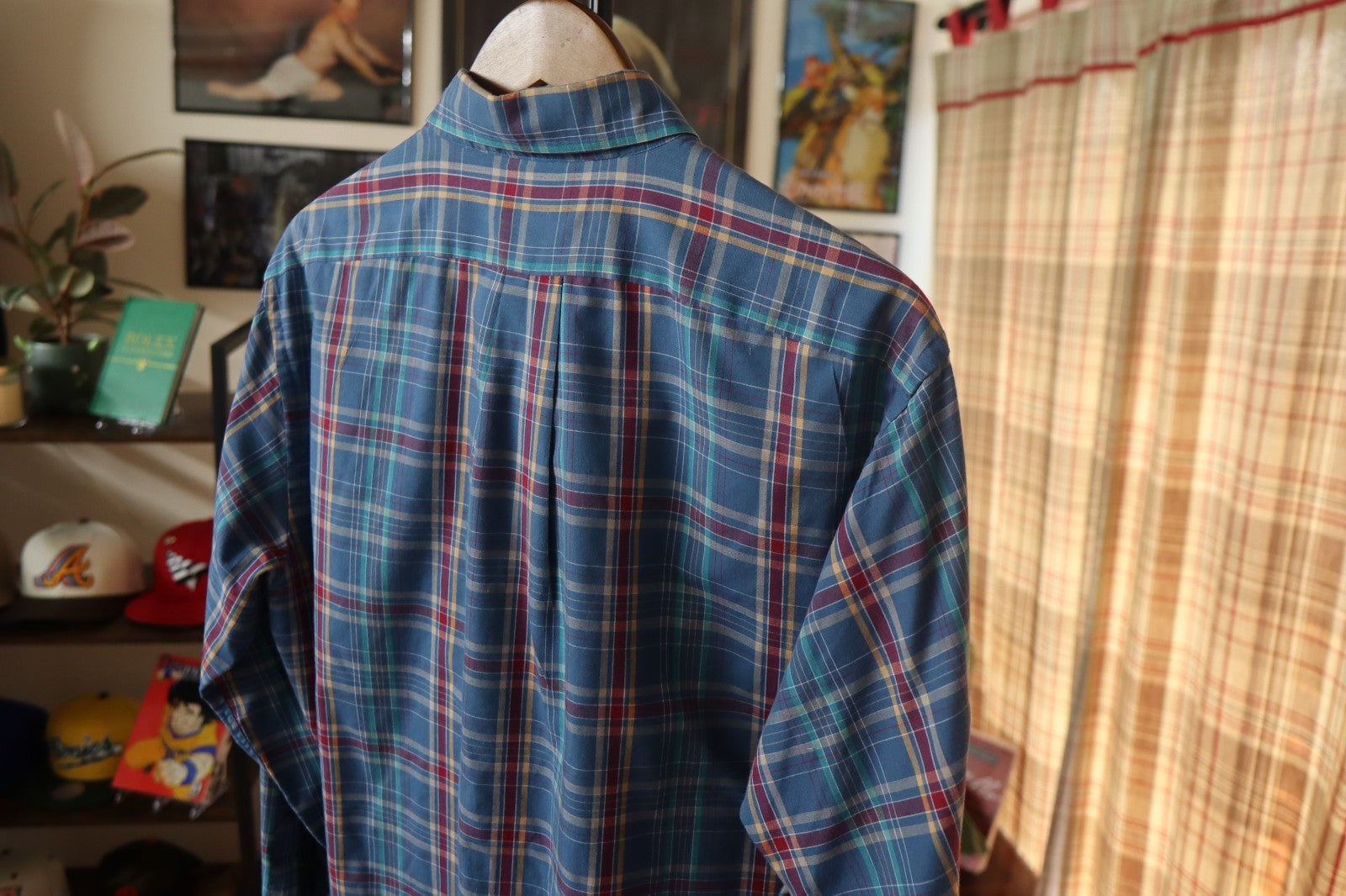 1980s Chap Ralph Lauren Plaid Button Up Shirt Large