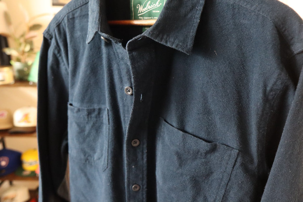 Woolrich Green Label Blue Heavy Flannel Size Large