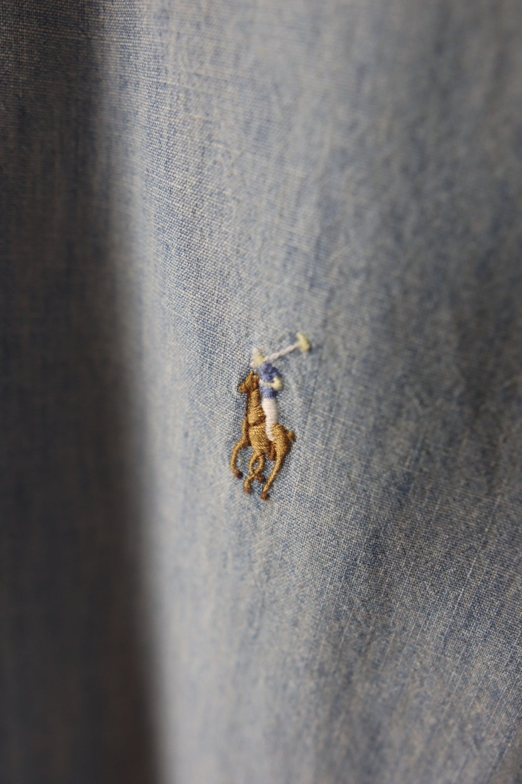 Ralph Lauren Classic Chambray Shirt In Light Blue Size L