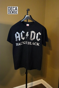 Vintage ACDC Back In Black T-Shirt Large Black Silver 2005 Alstyle Apparel 