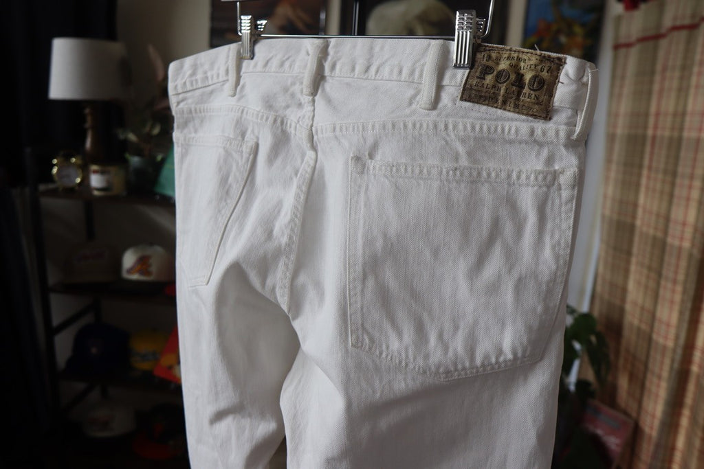 Polo Ralph Lauren 867 Men's 5 Pocket White Denim Jeans Size 40X32