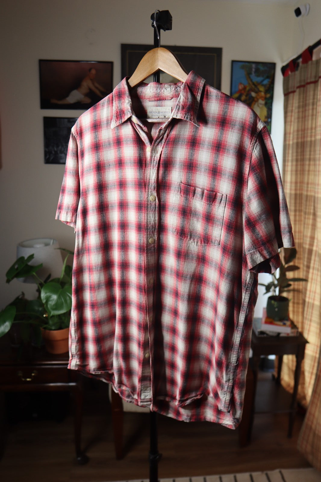 Ralph Lauren Denim & Supply Shirt Mens Large Red Button Up Short Sleeve Plaid XL
