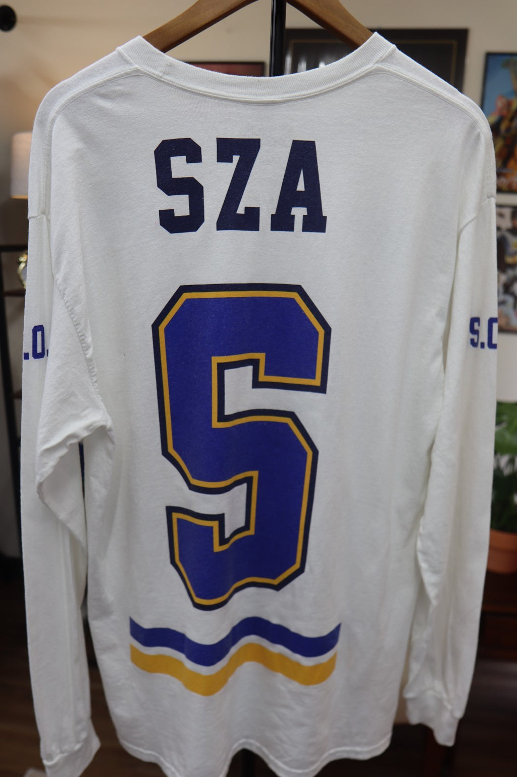 SZA SOS Tour Merch White Long Sleeve Hockey Jersey T-Shirt TDE Official Large