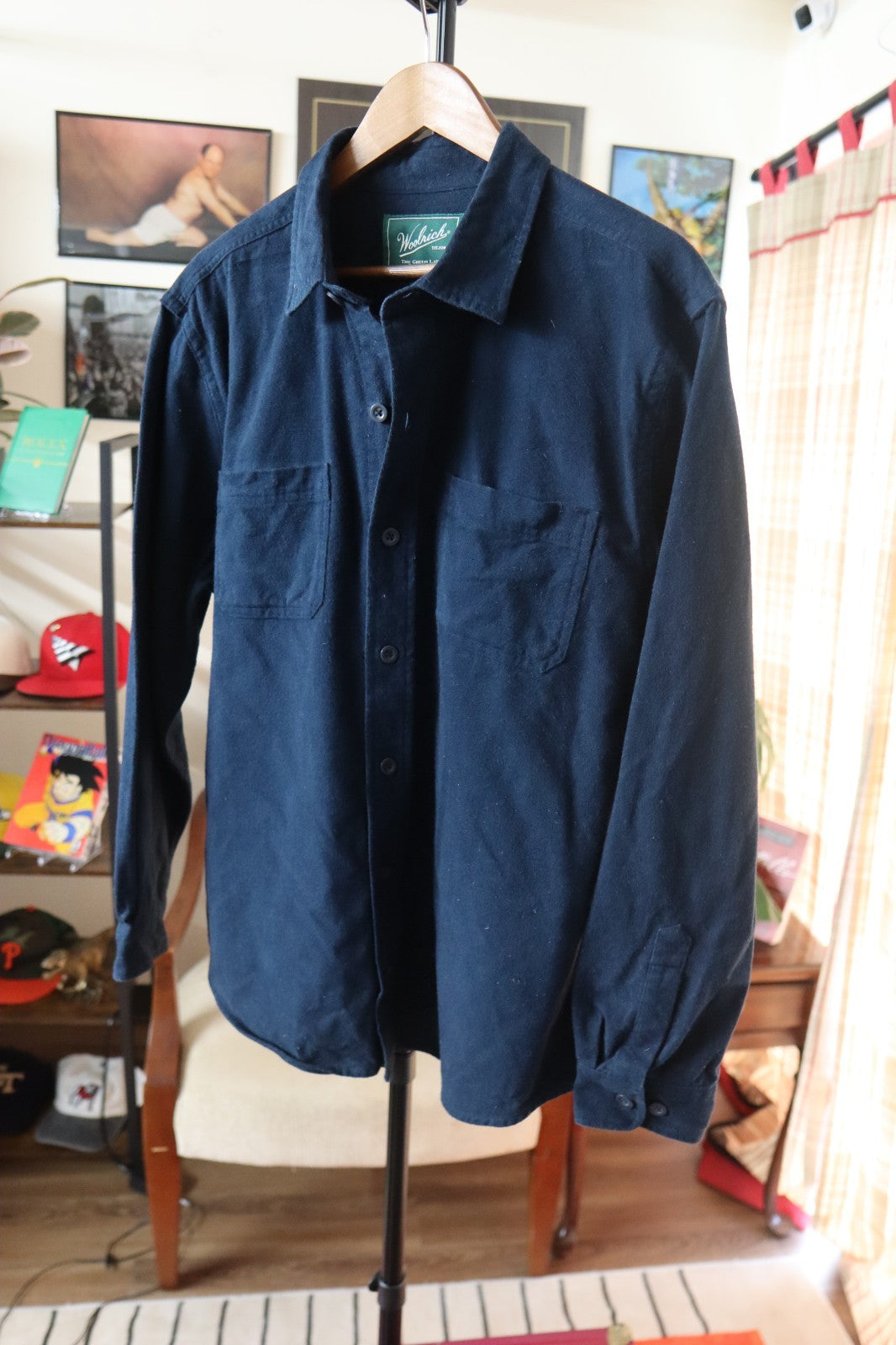 Woolrich Green Label Blue Heavy Flannel Size Large