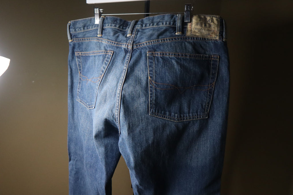 Polo Ralph Lauren Colton Bootcut Jeans Mens 38x32 Blue Medium Wash