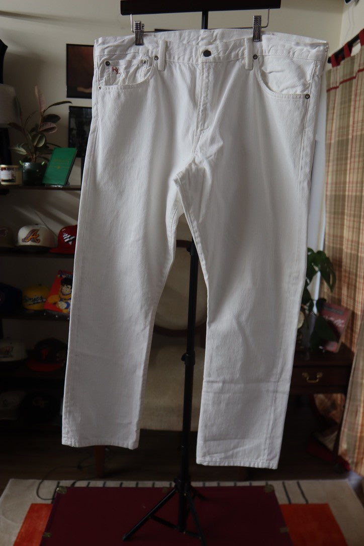 Polo Ralph Lauren 867 Men's 5 Pocket White Denim Jeans Size 40X32