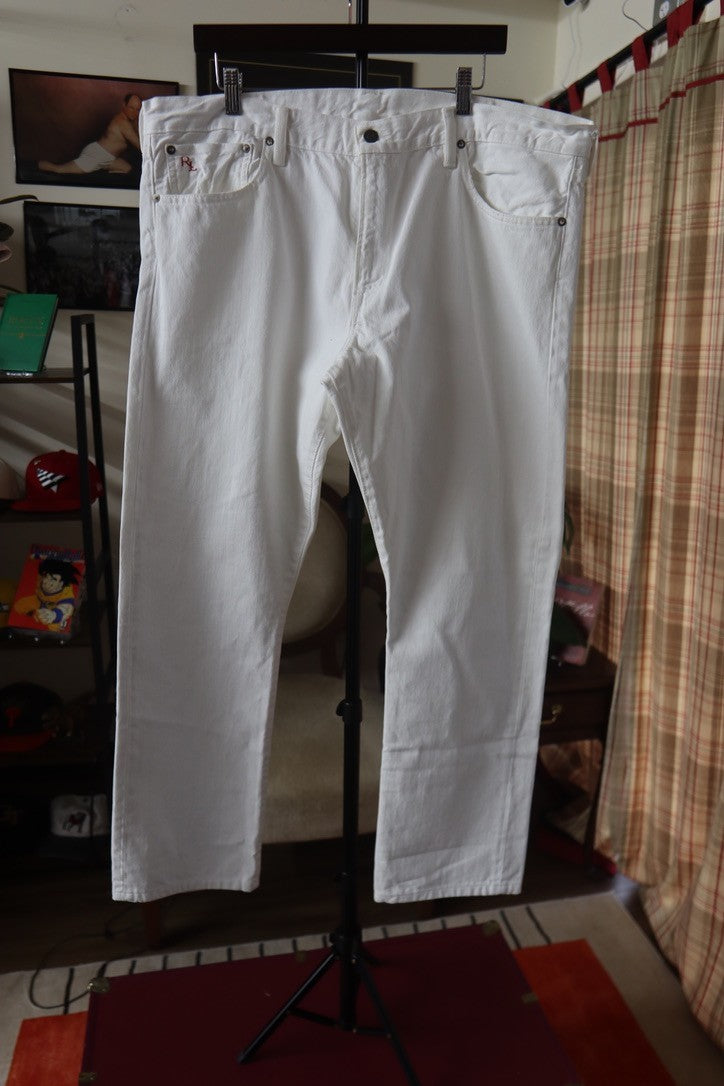 Polo Ralph Lauren 867 Men's 5 Pocket White Denim Jeans Size 40X32