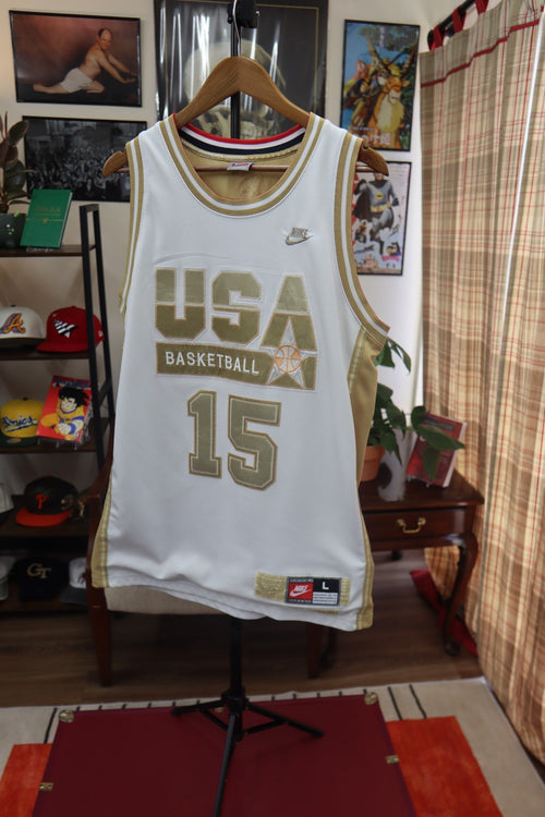 Vintage Dream Team Magic Johnson USA Basketball 92 Gold Metal Nike Jersey