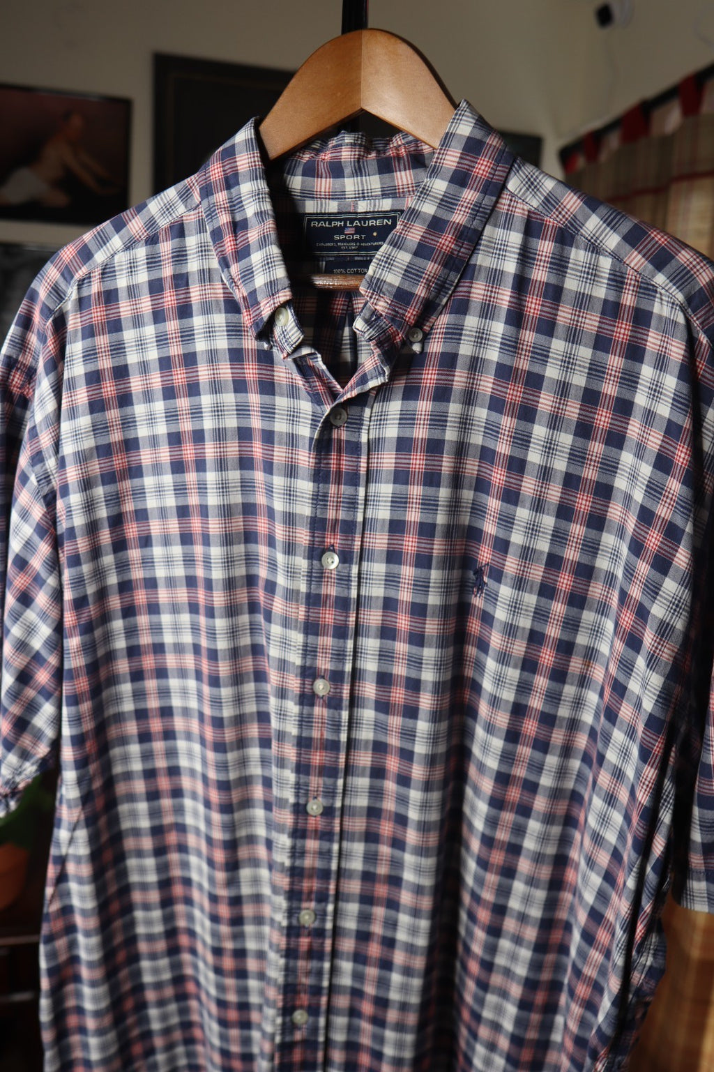 Vintage Ralph Lauren Polo Sport Plaid Button Down Mens XL