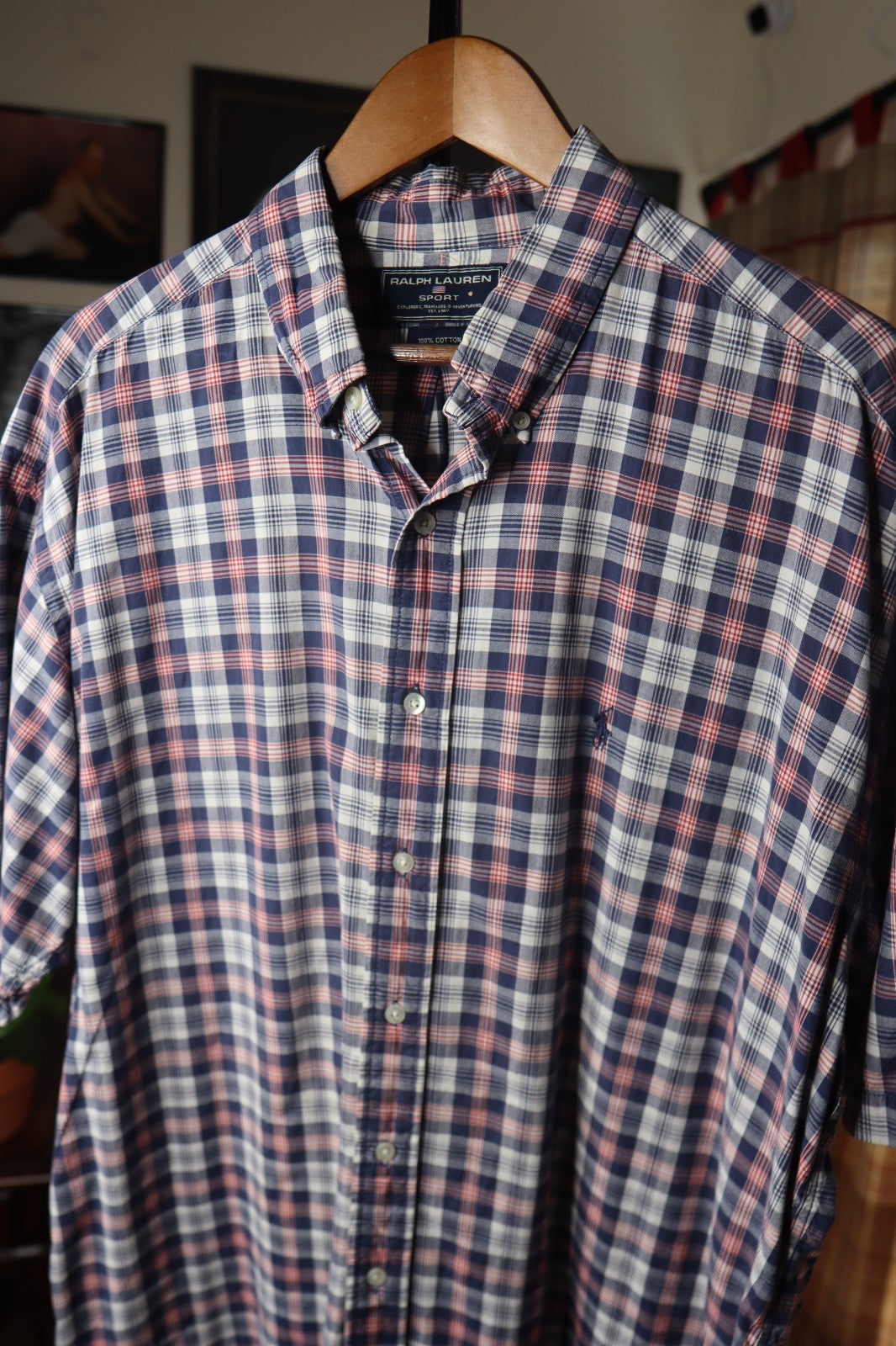 Vintage Ralph Lauren Polo Sport Plaid Button Down Mens XL