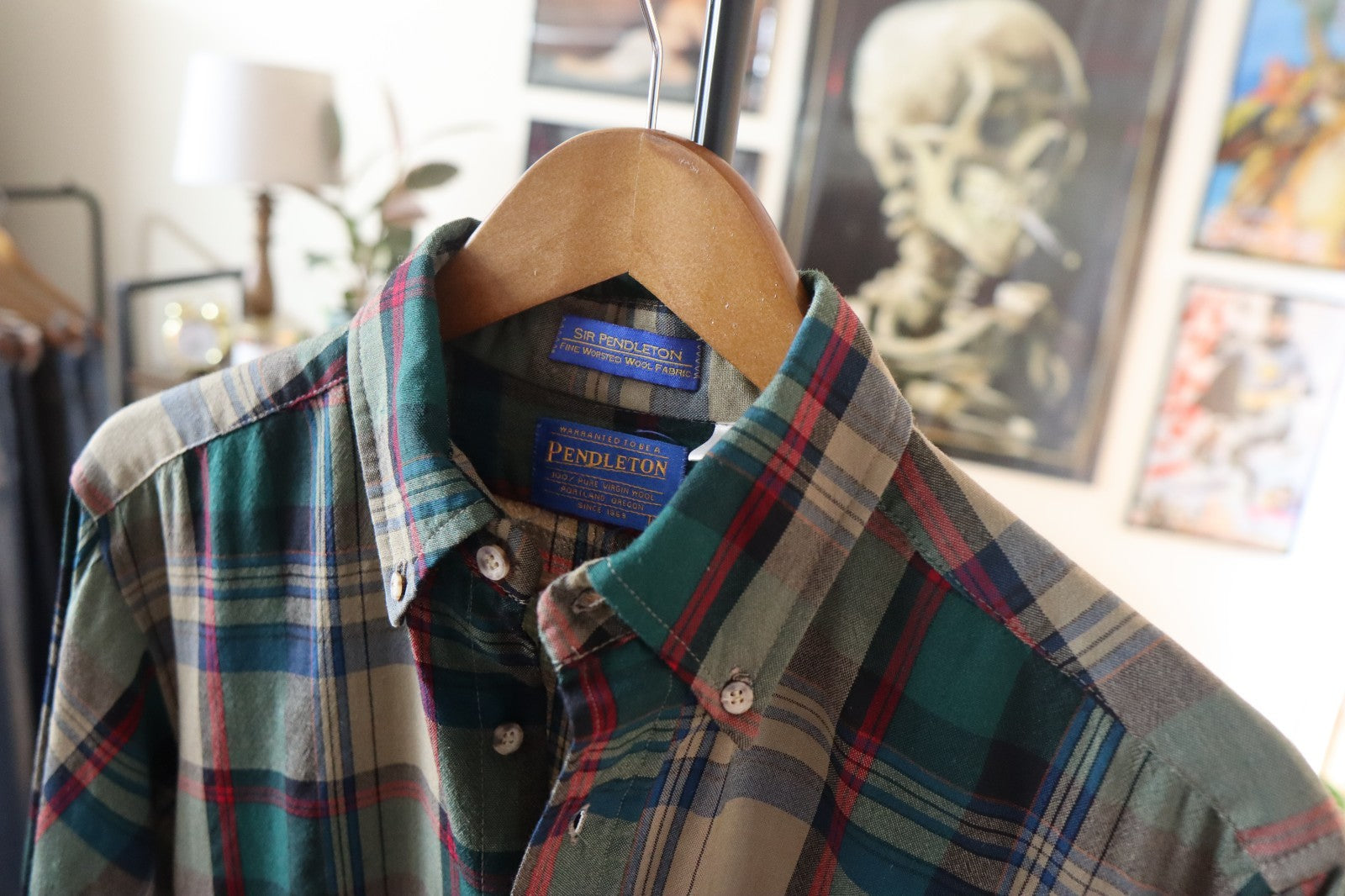 Pendleton 100% Virgin Wool Button Up Shirt Size Medium