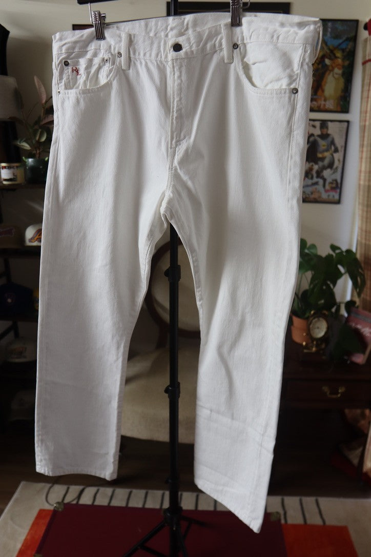 Polo Ralph Lauren 867 Men's 5 Pocket White Denim Jeans Size 40X32