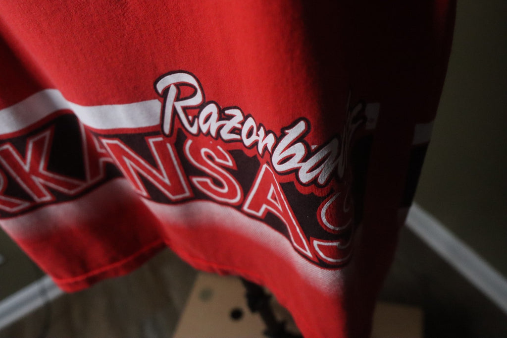 Vintage Rare 1990s Arkansas Razorbacks USA Made Single-Stitch T Shirt