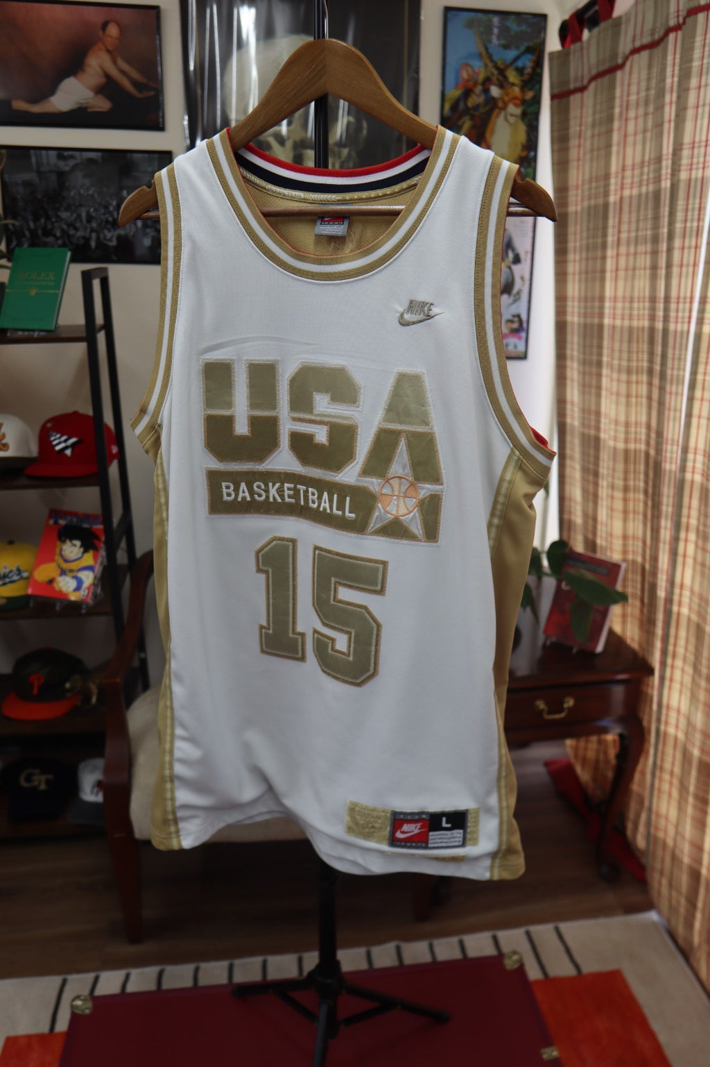 Vintage Dream Team Magic Johnson USA Basketball 92 Gold Metal Nike Jersey