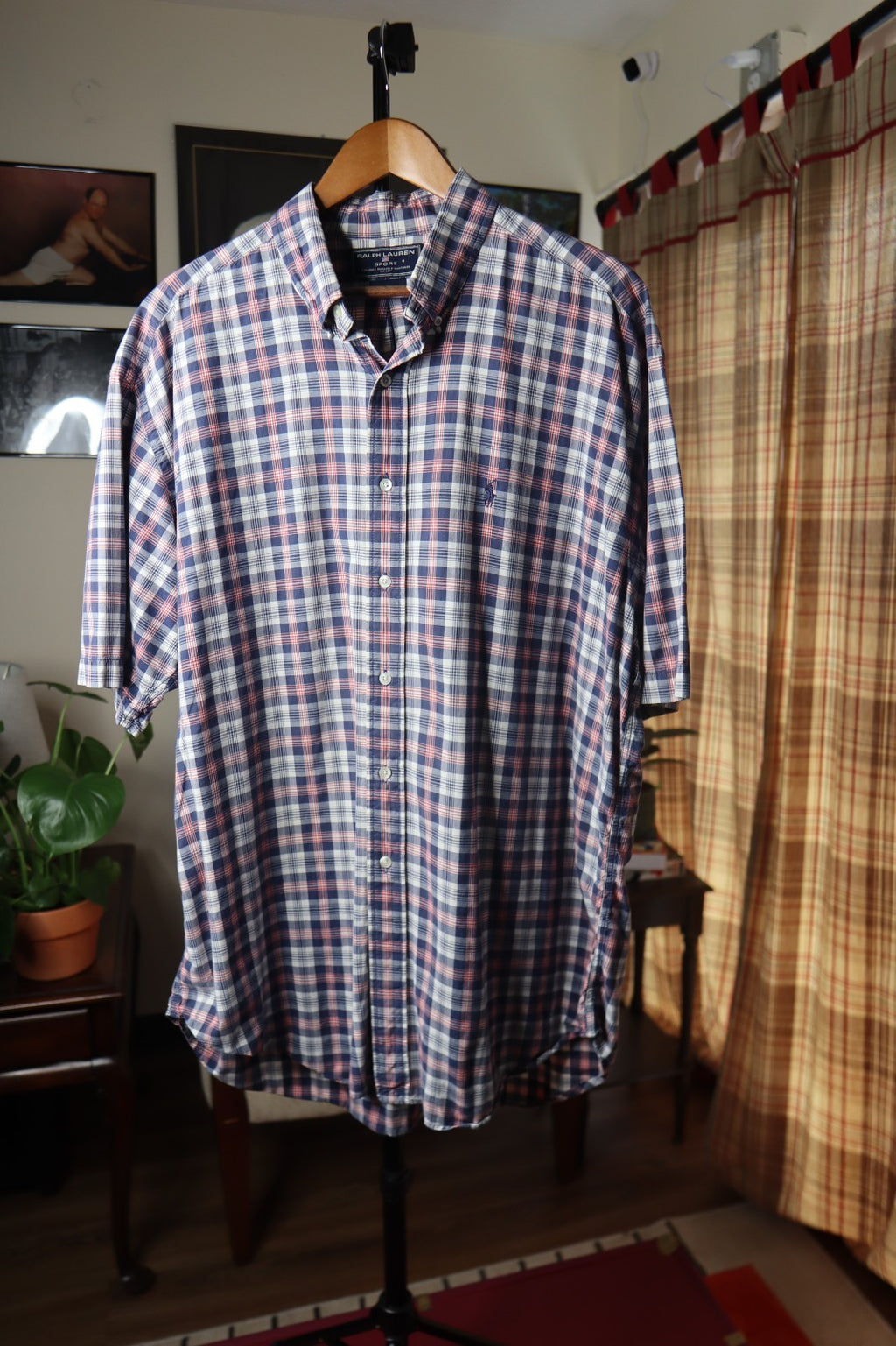 Vintage Ralph Lauren Polo Sport Plaid Button Down Mens XL