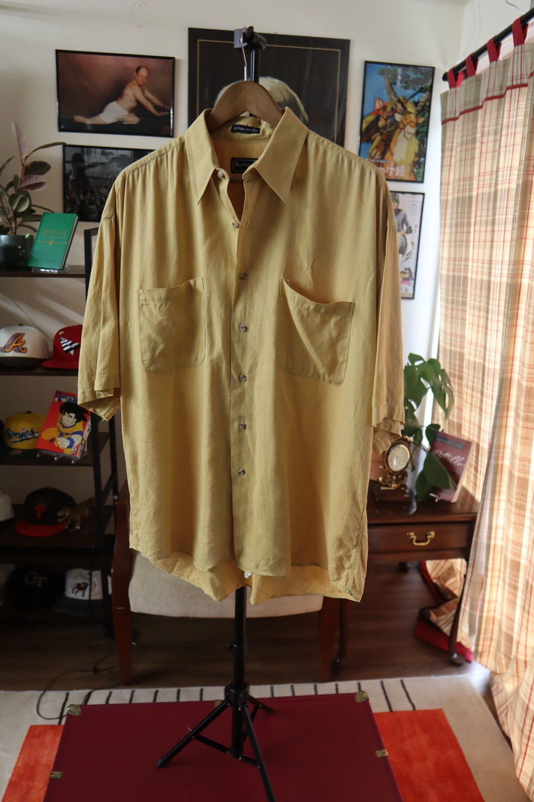 Burberry Of London Mens Short Sleeve Shirt Cotton/Flax Made in the US