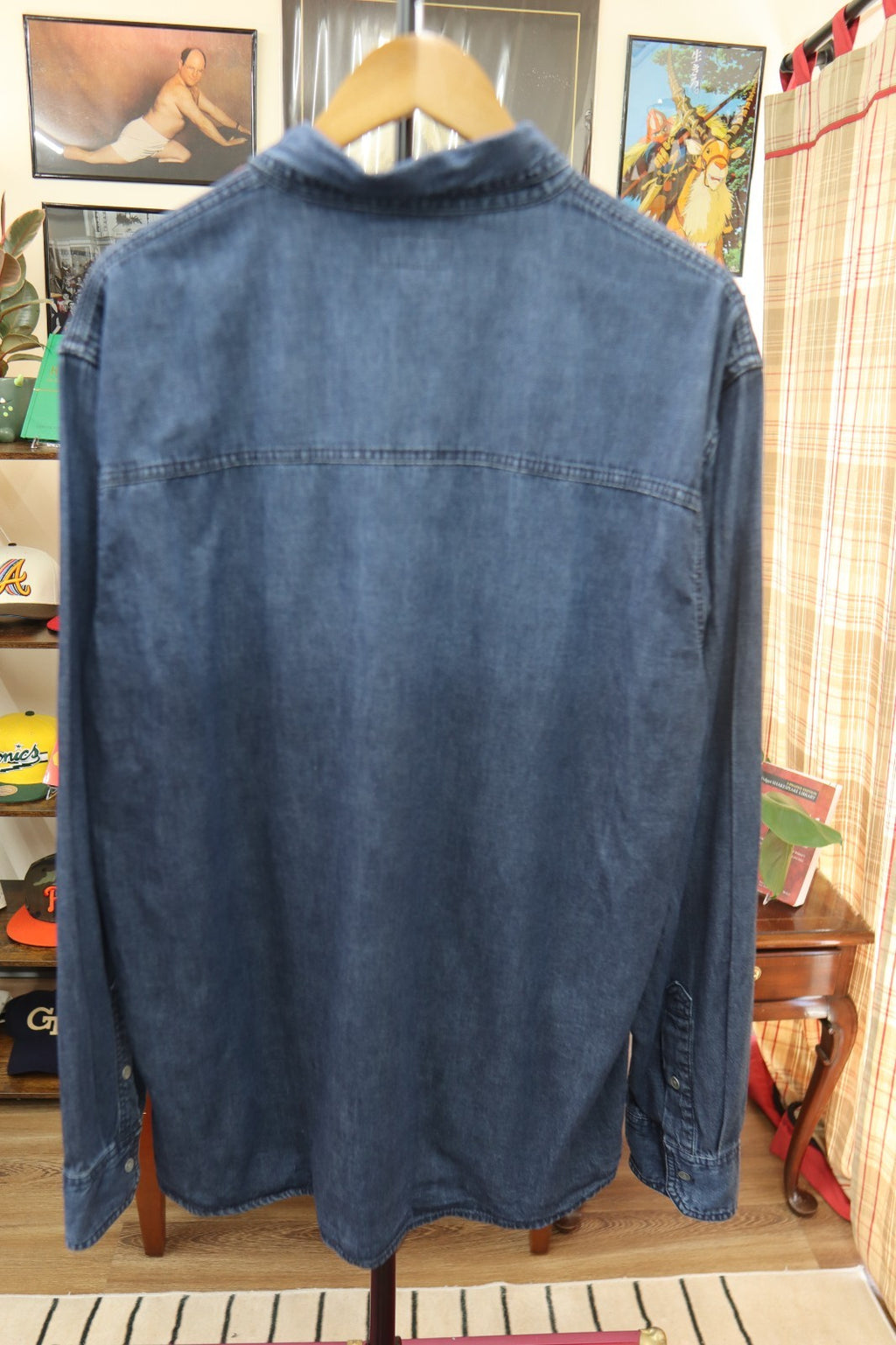 True Religion Men's Denim Long Sleeve Button Up Shirt Size XXL