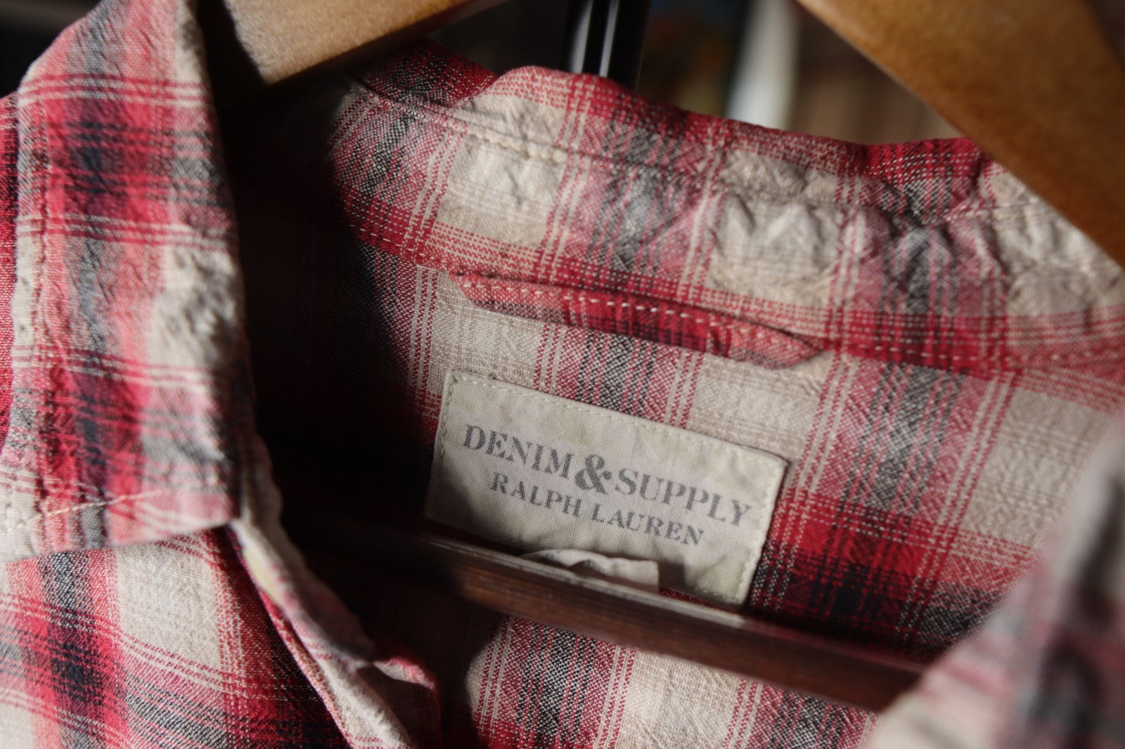 Ralph Lauren Denim & Supply Shirt Mens Large Red Button Up Short Sleeve Plaid XL