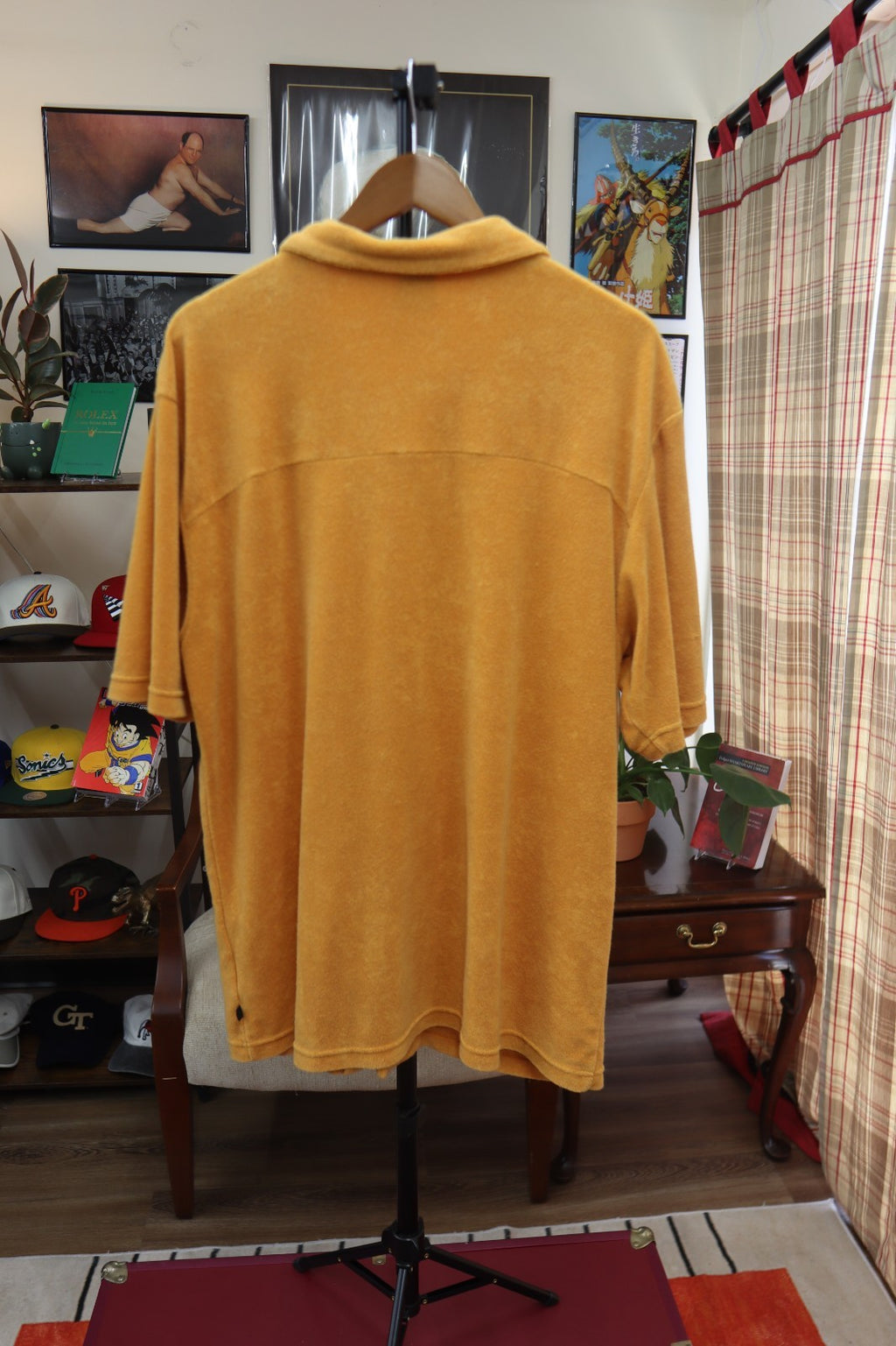 Nike ACG Men's XL Orange Terry Cloth Short Sleeve Button Down Casual Shirt