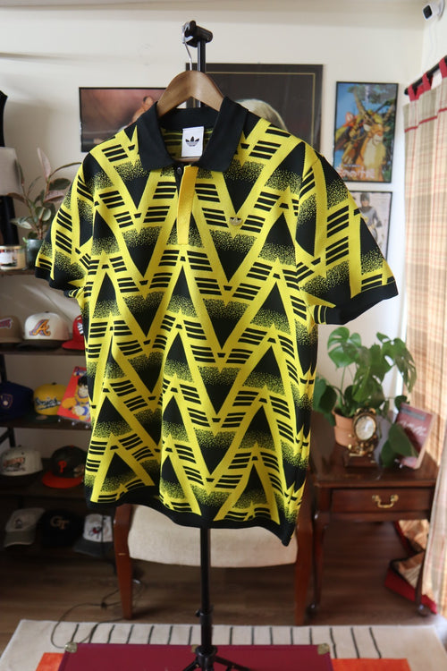 Adidas Originals Knit Polo Shirt Gold Emblem Size Large