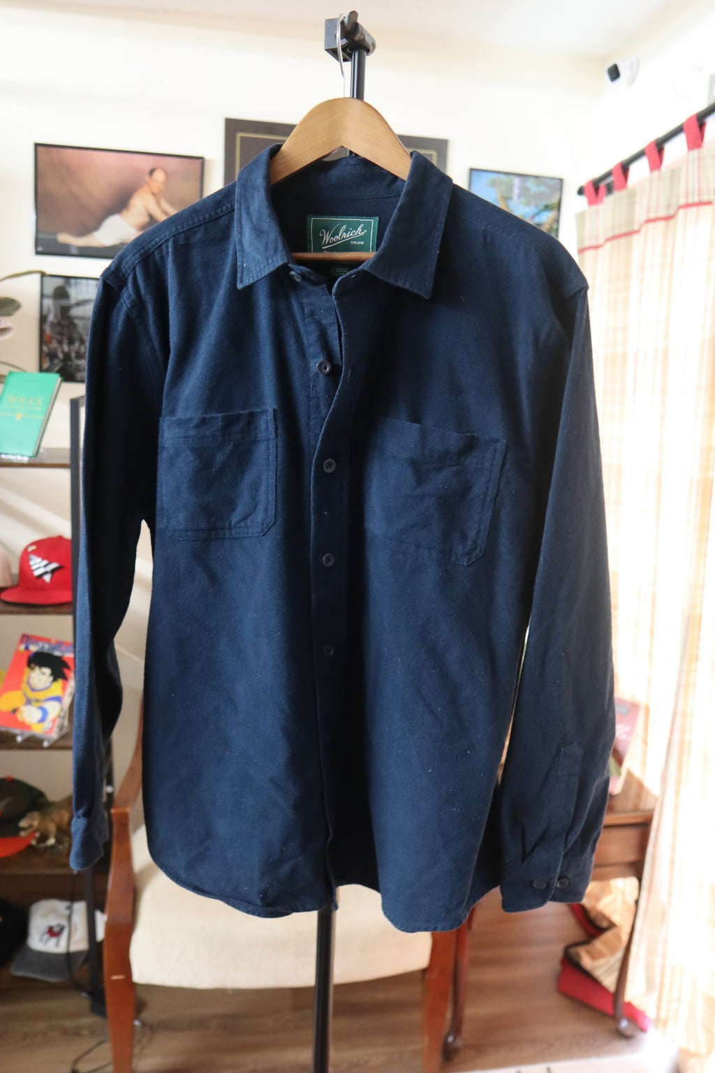 Woolrich Green Label Blue Heavy Flannel Size Large