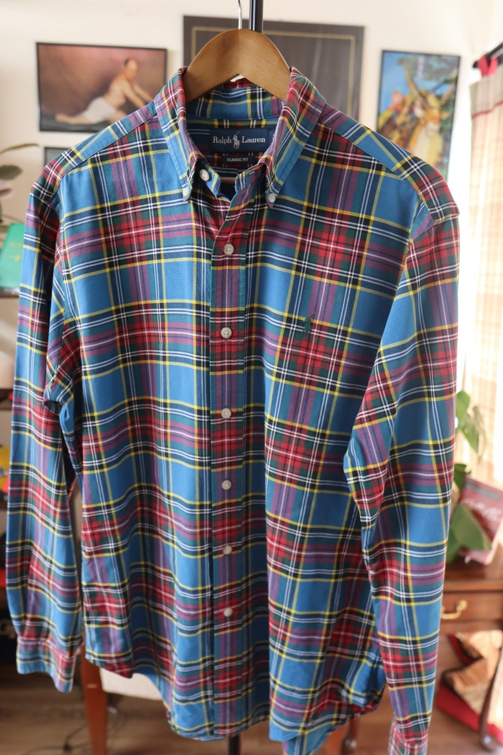 Vintage Ralph Lauren Bright Plaid Heavy Plaid Shirt Medium