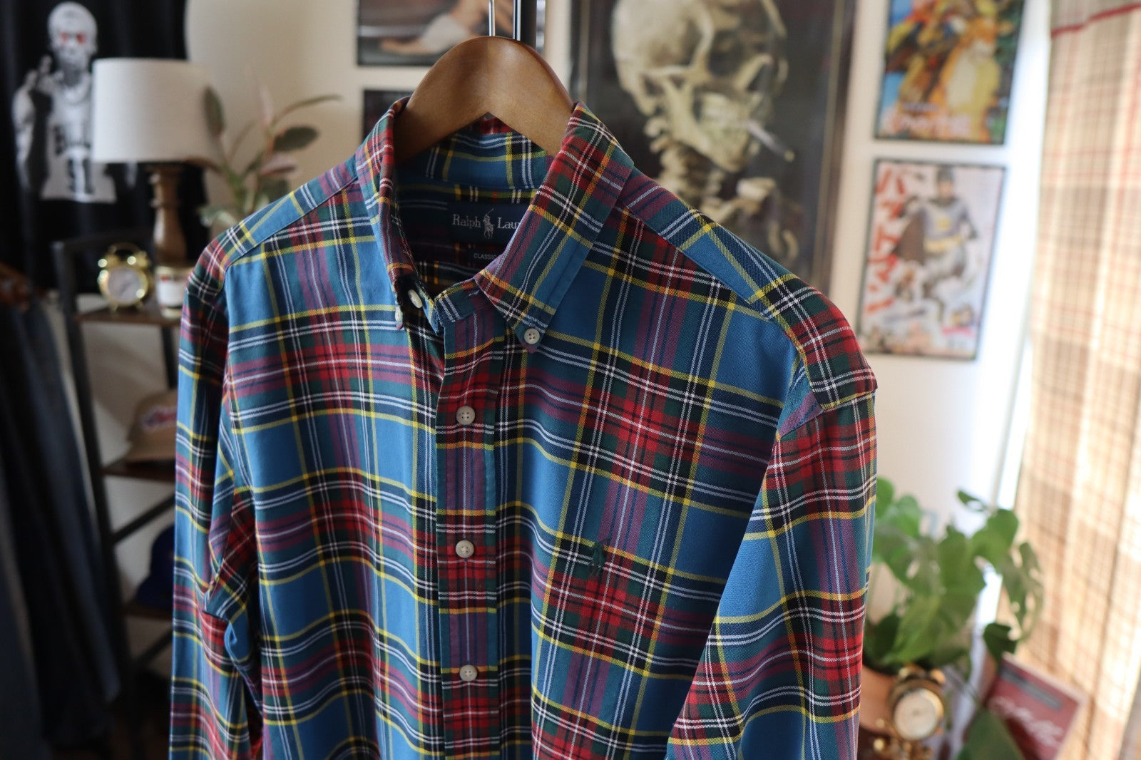 Vintage Ralph Lauren Bright Plaid Heavy Plaid Shirt Medium