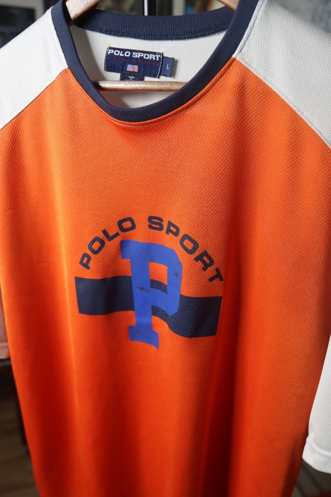 Vintage 90s Ralph Lauren Polo Sport Mesh Jersey size Large USA