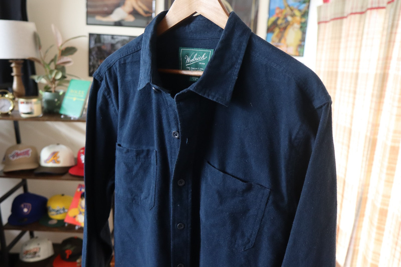 Woolrich Green Label Blue Heavy Flannel Size Large