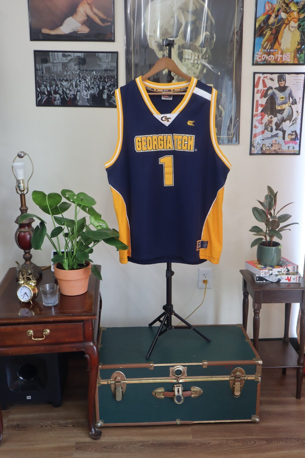 Georgia Tech Yellow Jackets Colosseum Mens Basketball Jersey Blue Size Large