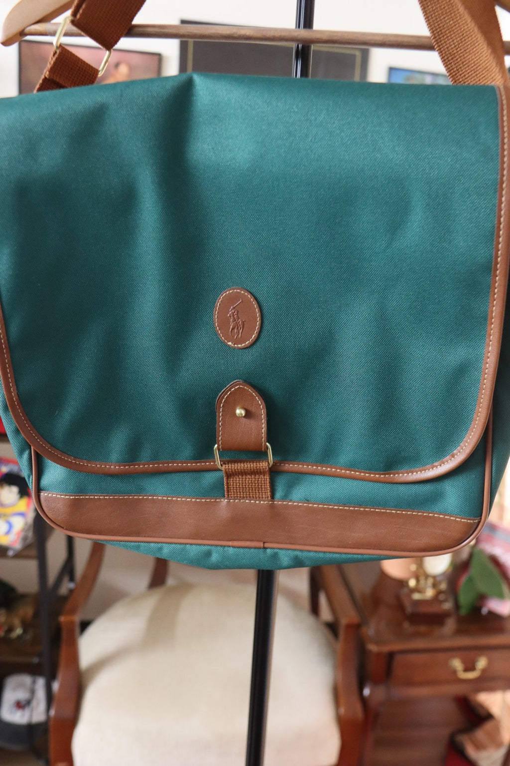 Polo Ralph Lauren Fragrances Shoulder Bag Green Canvas
