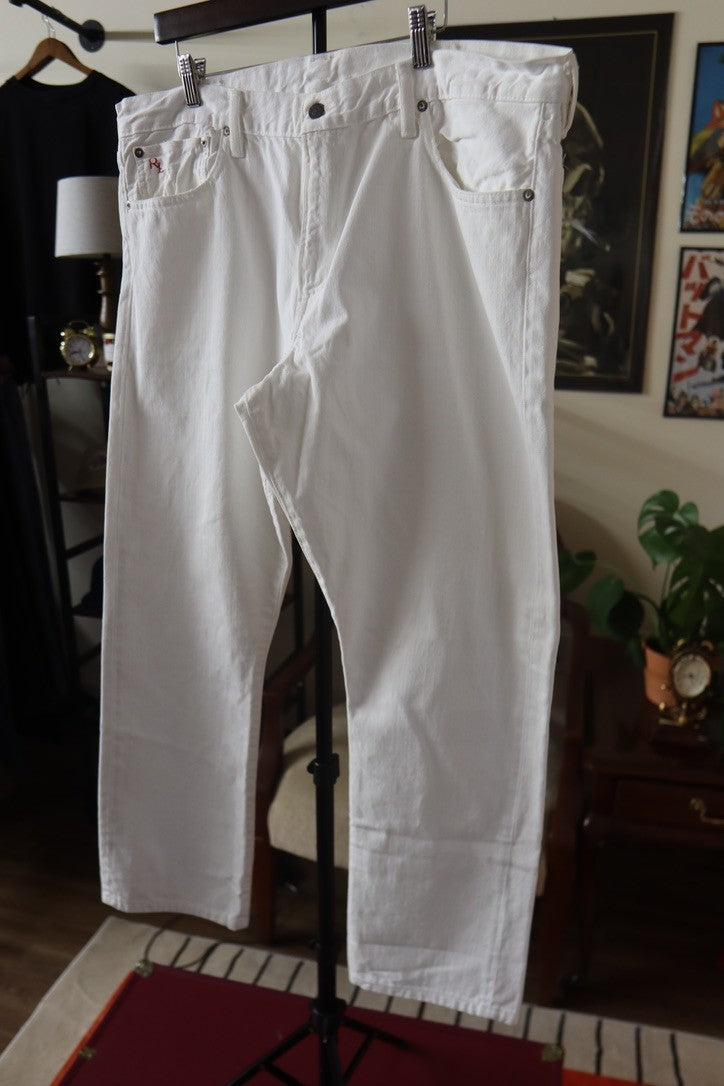 Polo Ralph Lauren 867 Men's 5 Pocket White Denim Jeans Size 40X32