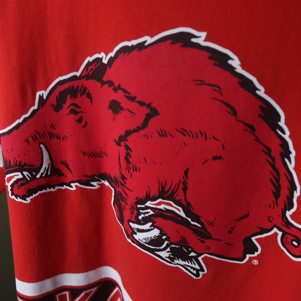 Vintage Rare 1990s Arkansas Razorbacks USA Made Single-Stitch T Shirt