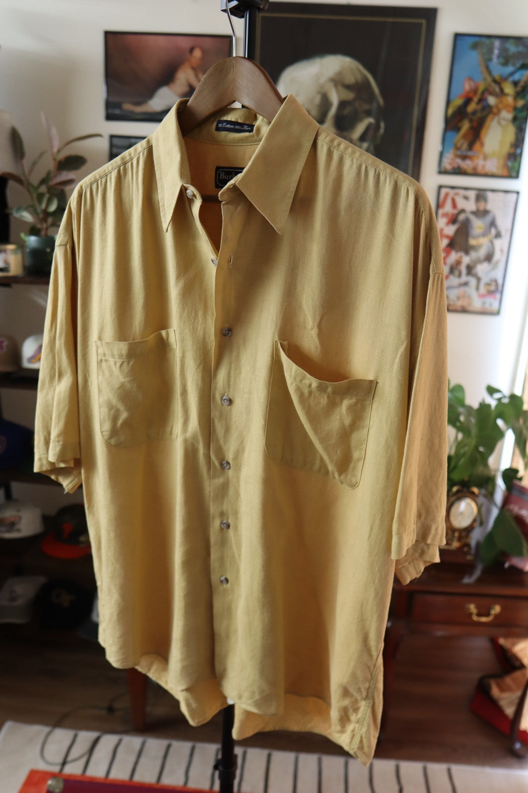 Burberry Of London Mens Short Sleeve Shirt Cotton/Flax Made in the US