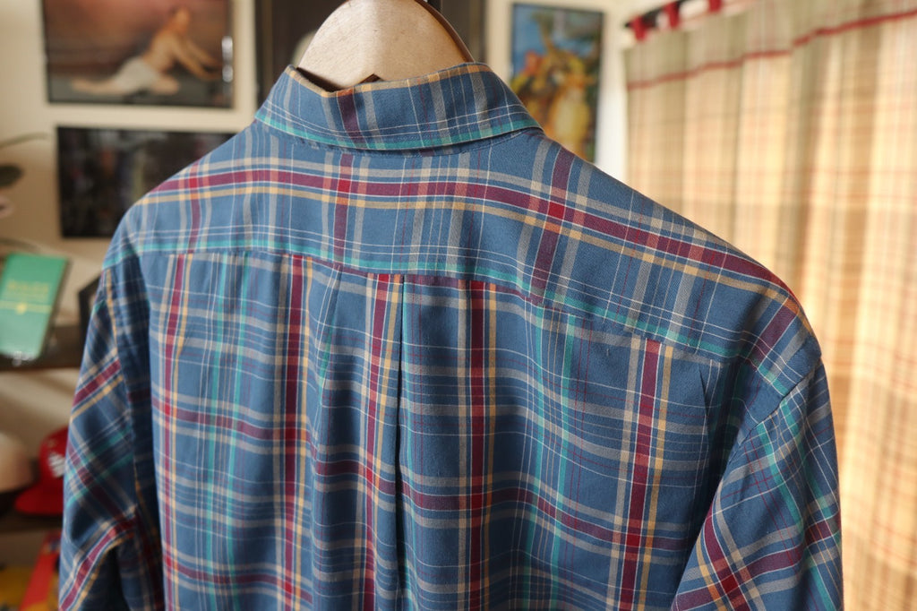 1980s Chap Ralph Lauren Plaid Button Up Shirt Large